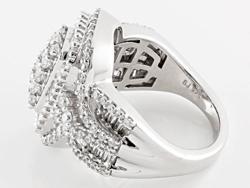 Pre-Owned Bella Luce ® 3.55ctw Diamond Simulant Rhodium Over Sterling Silver Ring (2.11ctw Dew) - Size 5