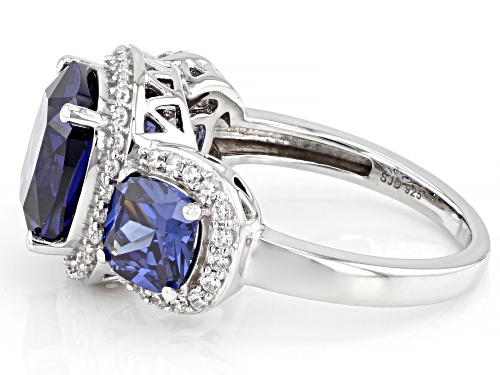 Pre-Owned Charles Winston For Bella Luce® 9.81ctw Tanzanite And Diamond Simulants Rhodium Over Silve - Size 7