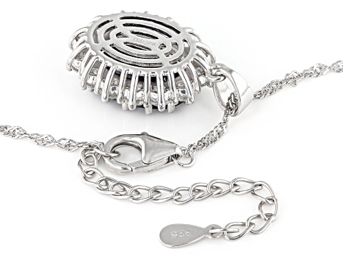 Pre-Owned Cristina's Holiday Collection 9.17ctw Mahaleo® Sapphire & Zircon Rhodium Over Silver Penda