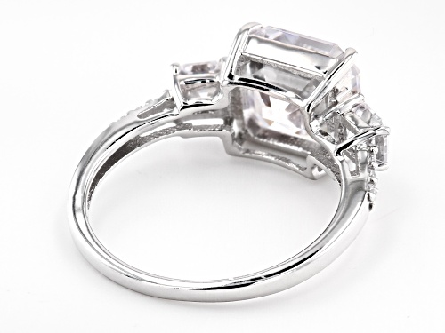 Pre-Owned Bella Luce ® 7.49ctw Platinum Over Sterling Silver Asscher Cut Ring (4.72ctw DEW) - Size 11