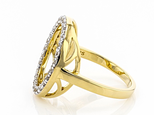 Pre-Owned .50ctw White Zircon 18K Yellow Gold Over Sterling Silver Circle Ring - Size 6