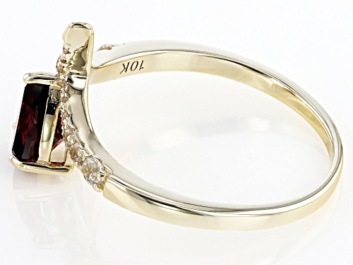 Pre-Owned 0.72ct Vermelho Garnet™ With 0.25ctw White Zircon 10k Yellow Gold Ring - Size 9