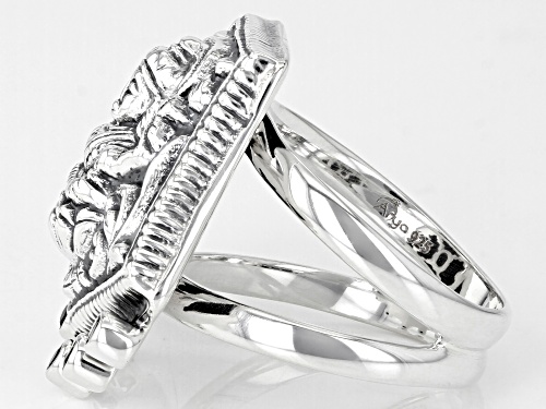 Pre-Owned Artisan Collection of India™ 0.06ctw Black Spinel Sterling Silver Goddess Ring - Size 8