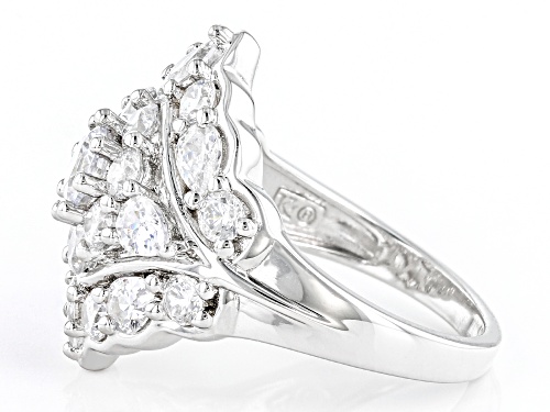 Pre-Owned Bella Luce® 5.19ctw White Diamond Simulant Platinum Over Sterling Silver Ring - Size 5