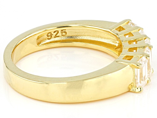 Pre-Owned MOISSANITE FIRE(R) 1.35CTW DEW EMERALD CUT 14K YELLOW GOLD OVER SIVER RING - Size 6