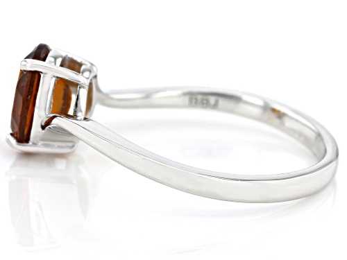 Pre-Owned 1.00ct Oval Orange Madeira Citrine Rhodium Over Sterling Silver Solitaire Ring - Size 8