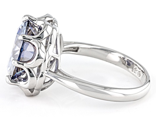 Pre-Owned MOISSANITE FIRE(R) BLUE MOISSANITE 6.13CT DEW ROUND PLATINEVE(R) RING - Size 6