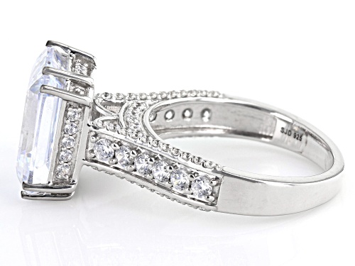 Pre-Owned Bella Luce® 11.35ctw White Diamond Simulant Rhodium Over Silver Ring (6.87ctw DEW) - Size 6