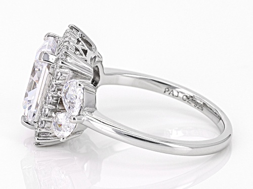 Pre-Owned Bella Luce® 6.62ctw White Diamond Simulant Platinum Over Silver 27th Anniversary Ring (4.0 - Size 8