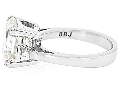 Pre-Owned 6.25CT ASSCHER CUT STRONTIUM TITANATE & WHITE ZIRCON RHODIUM OVER STERLING SILVER - Size 6