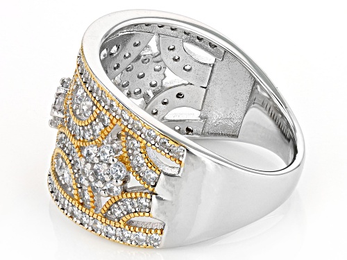 Pre-Owned Bella Luce® 1.78ctw White Diamond Simulant Rhodium And 14k Yellow Gold Over Silver Ring(1. - Size 6