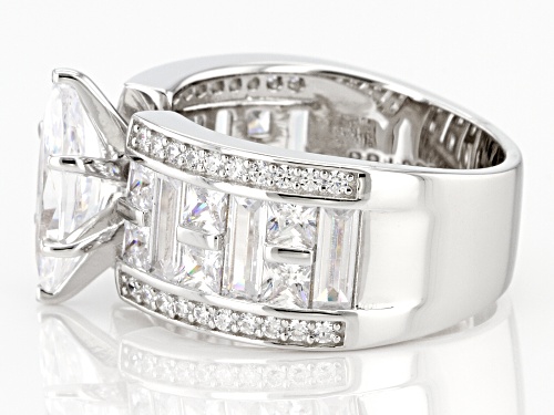 Pre-Owned Bella Luce® 4.08ctw White Diamond Simulant Rhodium Over Sterling Silver Ring (2.47ctw DEW) - Size 10