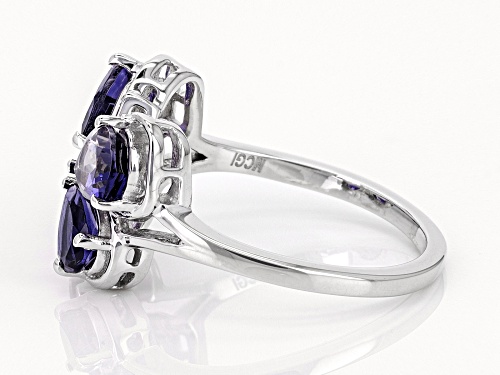Pre-Owned 1.62ctw Iolite Rhodium Over Sterling Silver Butterfly Ring - Size 7