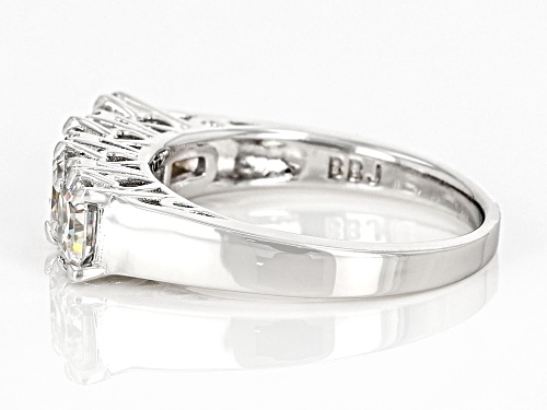 Pre-Owned MOISSANITE FIRE(R) 1.66CTW DEW ASSCHER CUT & ROUND BRILLANT PLATINEVE(R) RING - Size 8
