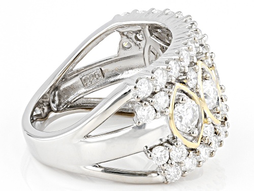 Pre-Owned MOISSANITE FIRE(R) 2.06CTW DEW ROUND TWO TONE RING - Size 8