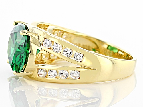Pre-Owned Bella Luce® 9.49ctw Emerald And White Diamond Simulants Eterno™ Yellow Ring - Size 5