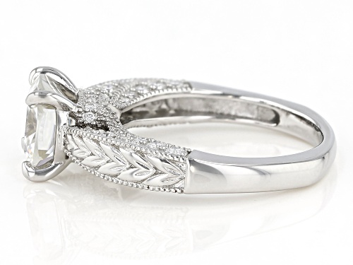 Pre-Owned MOISSANITE FIRE(R) 3.04CTW DEW SQUARE CUSHION AND ROUND PLATINEVE(R) RING - Size 7
