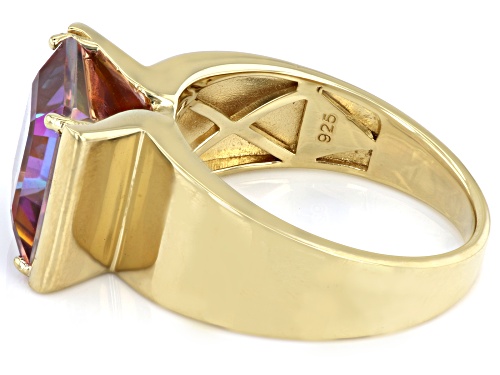 Pre-Owned 6.38ct Square Octagonal Northern Lights™ Quartz 18k Yellow Gold Over Sterling Silver Men's - Size 13