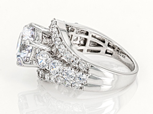 Pre-Owned Bella Luce® 8.90ctw White Diamond Simulant Platinum Over Sterling Silver Ring(5.39ctw DEW) - Size 6