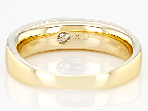 Pre-Owned MOISSANITE FIRE(R) .23CT DEW ROUND 14K YELLOW GOLD OVER SILVER MENS BAND RING - Size 12