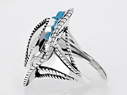 Pre-Owned Southwest Style By JTV™ Sleeping Beauty Turquoise Rhodium Over Silver Cowboy Hat Ring - Size 12