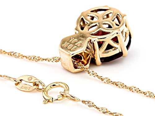 Pre-Owned 3.60ctw Vermelho Garnet™ With 0.09ctw Andalusite 10k Yellow Gold Pendant With Chain