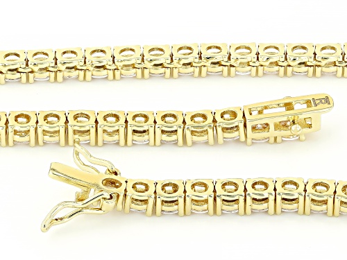Pre-Owned Bella Luce® 45.00ctw White Diamond Simulant 18K Yellow Gold Over Brass Tennis Necklace - Size 18