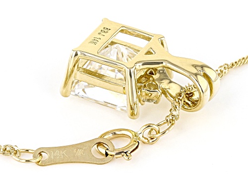 Pre-Owned MOISSANITE FIRE(R) 2.53CTW DEW SQUARE BRILLANT & ROUND 14K YELLOW GOLD PENDANT & 18 INCH C