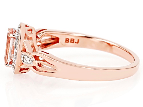 Pre-Owned 0.59ct Morganite With 0.03ctw White Diamond 18k Rose Gold Over Sterling Silver Ring - Size 10