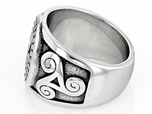 Pre-Owned Artisan Collection of Ireland™ Stainless Steel Triskele Swirl Ring - Size 11