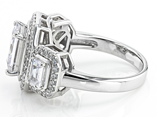 Pre-Owned Charles Winston For Bella Luce® 4.22ctw White Diamond Simulant Rhodium Over Sterling Silve - Size 8