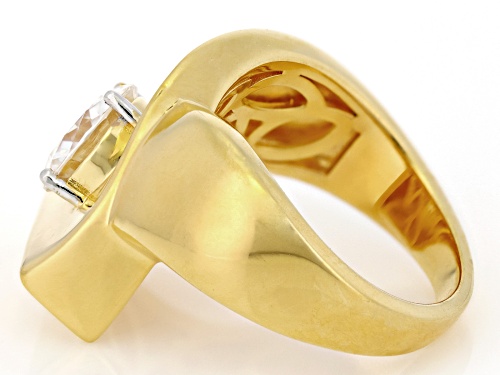 Pre-Owned MOISSANITE FIRE® 1.90CT DEW ROUND BRILLIANT 14K YELLOW GOLD OVER SILVER RING - Size 9