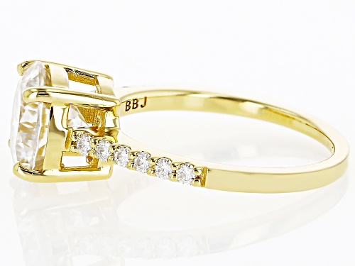 Pre-Owned MOISSANITE FIRE(R) 3.32CTW DEW ROUND INFERNO CUT(TM) 14k YELLOW GOLD OVER SILVER RING - Size 9