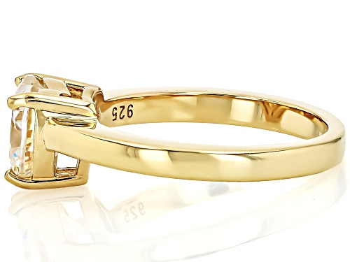 Pre-Owned 2.35CT HEART SHAPE STRONTIUM TITANATE 18K YELLOW GOLD OVER SILVER RING - Size 8