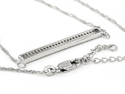 Pre-Owned 0.25ctw Round White Diamond Rhodium Over Sterling Silver Bar Necklace - Size 18.5