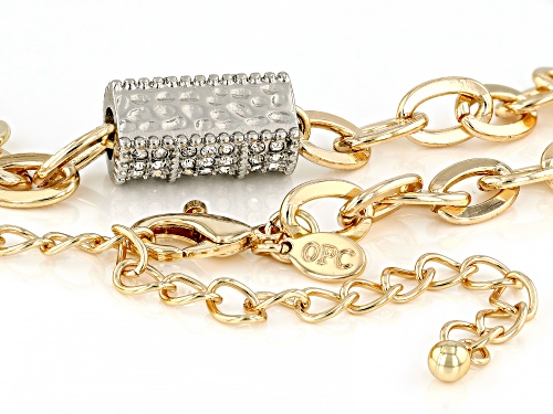 Pre-Owned Off Park® Collection White Crystal Pave Gold Tone Chain Necklace