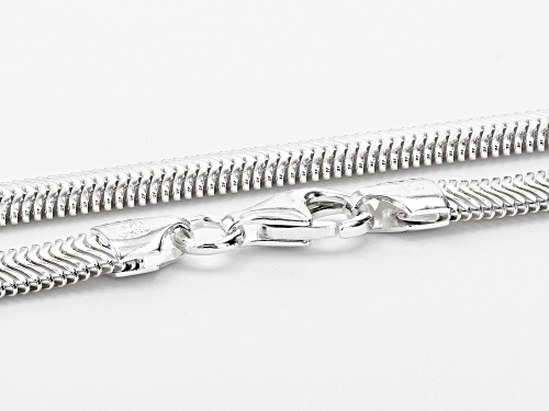 Pre-Owned Sterling Silver 6mm Flat Snake 20 Inch Chain. - Size 20