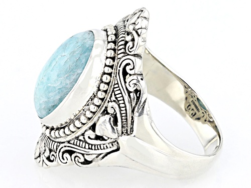 Pre-Owned Artisan Collection of Bali™ 14x10mm Amazonite Sterling Silver Ring - Size 12