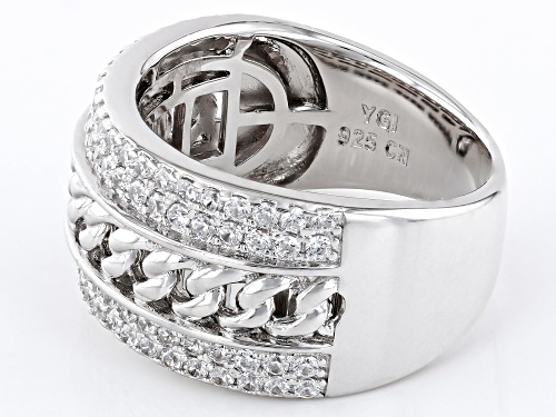 Pre-Owned Bella Luce® 1.68ctw White Diamond Simulant Rhodium Over Sterling Silver Ring(1.01ctw DEW) - Size 9