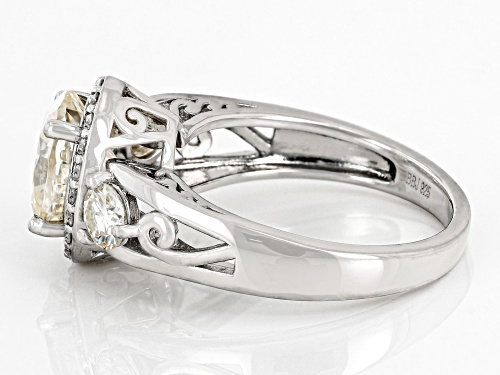 Pre-Owned MOISSANITE FIRE(R) 2.76CTW DEW OVAL& ROUND PLATINEVE(R) RING - Size 6