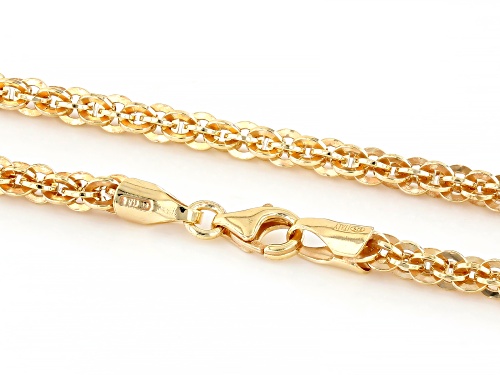 Pre-Owned 18k Yellow Gold Over Sterling Silver Cristallo Link 20 Inch Chain - Size 20