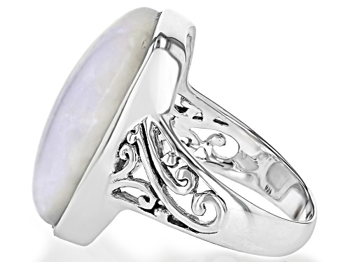 Pre-Owned 22x12mm Cushion Cabochon Rainbow Moonstone Sterling Silver Solitaire Ring - Size 7