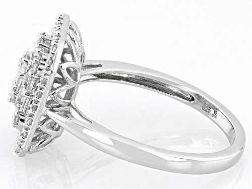 Pre-Owned Prazana® Lab-Grown Diamonds 0.50ctw White Lab-Grown Diamond Rhodium Over Sterling Silver R - Size 7