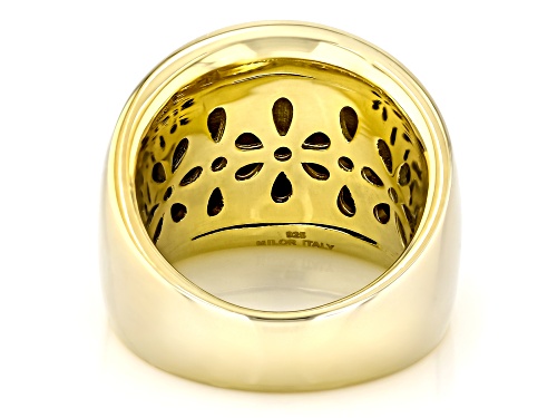 Pre-Owned Argento Oro™ 18k Yellow Gold Over Sterling Silver High Polished Graduated Dome Ring - Size 7