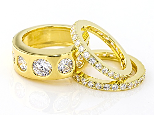 Pre-Owned Bella Luce® 7.29ctw White Diamond Simulant Eterno™ Yellow Ring Set(4.41ctw DEW) - Size 6
