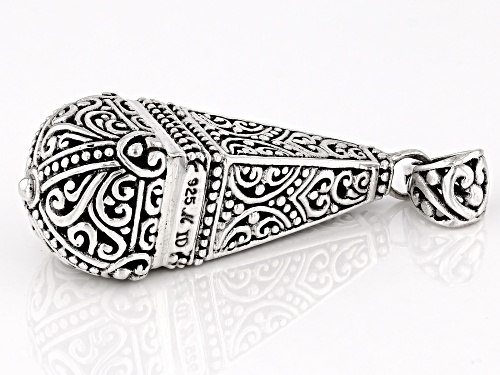 Pre-Owned Artisan Collection of Bali™ 0.54ct Peridot Sterling Silver Textured Solitaire Pendant