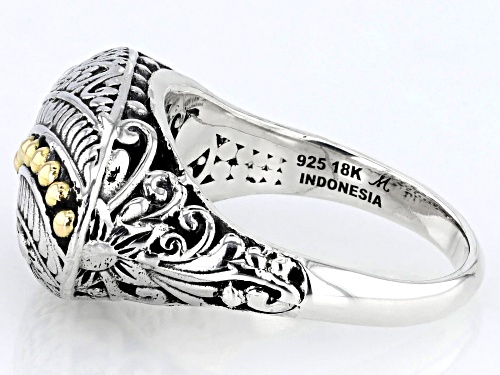 Pre-Owned Artisan Collection of Bali™ Sterling Silver & 18K Gold Accents Filigree & Floral Ring - Size 10