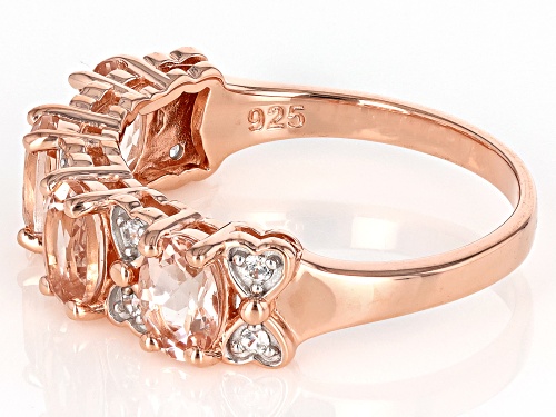 Pre-Owned 1.30ctw Morganite With 0.11ctw White Zircon 18k Rose Gold Over Sterling Silver Ring - Size 7