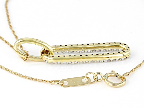 Pre-Owned 0.25ctw Round White Diamond 10k Yellow Gold Pendant With 18