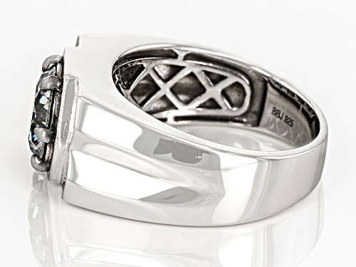 Pre-Owned MOISSANITE FIRE(R) GRAY AND COLORLESS 2.86CTW DEW ROUND PLATINEVE(R) MENS RING - Size 10